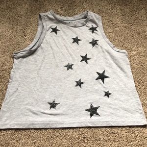 Fifth sun cropped star tank top